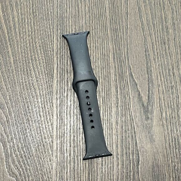 Black Apple Watch Rubber Sport Band Band 32mm - Picture 1 of 3